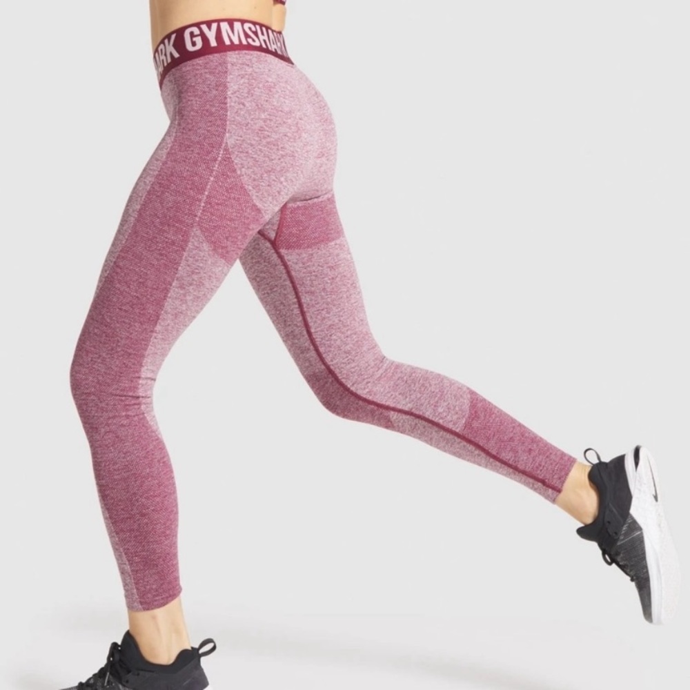 GymShark Flex Leggings Claret Marl/Pink Heathered